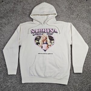Official Sabrina Carpenter Short n' Sweet Hoodie Women's Large Cream